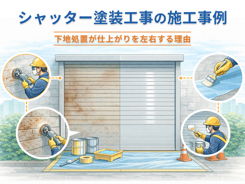 シャッター塗装工事の施工事例｜下地処理が仕上がりを左右する理由